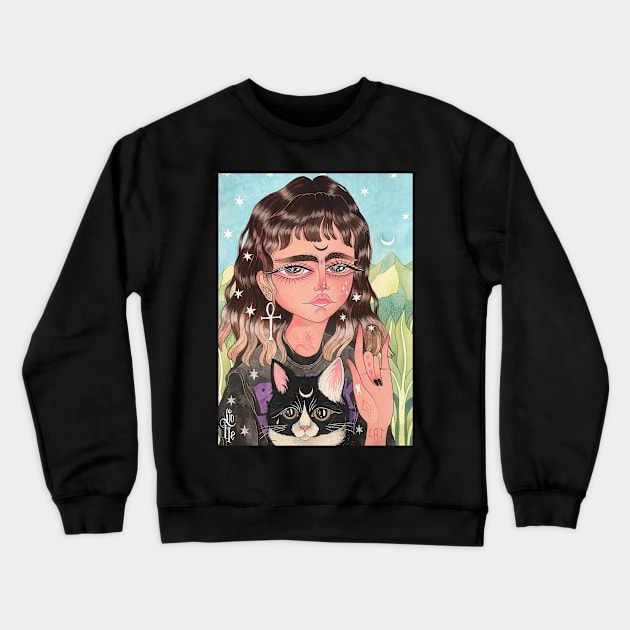 Cat Lady Crewneck Sweatshirt by lOll3